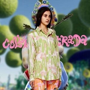 COLLINA STRADA Rose Sylk Green Loopy Print Oversize Button Up Long Sleeve Top XS